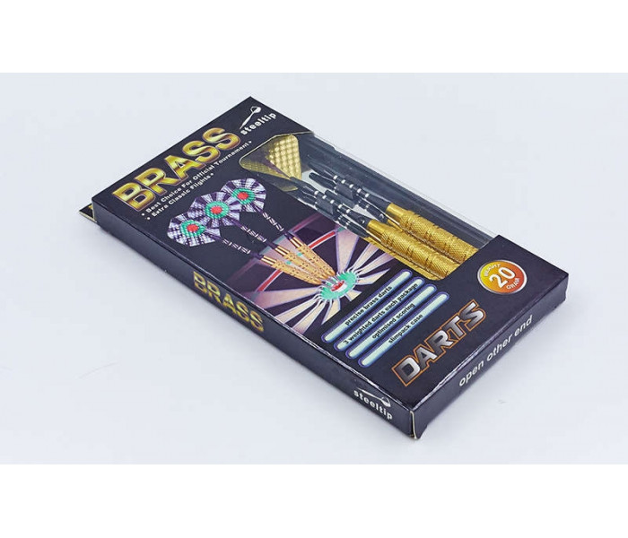 Дротики для игры в дартс цилиндрические BL-3300 Baili (латунь,вес 20гр,3шт.,+3хвост,+6опер, футляр)