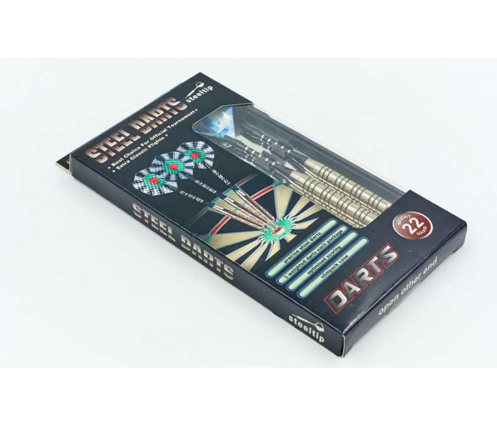 Дротики для игры в дартс цилиндрические BL-3500 Baili (сталь,вес 22гр,3шт.,+3хвост,+6опер, футляр)