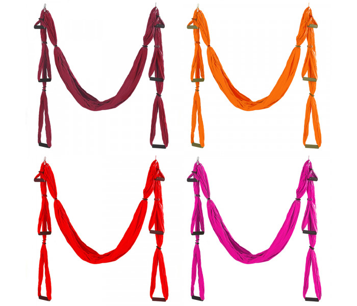 Гамак для йоги с ручками SP-Planeta FI-5323 Antigravity Yoga (нейлон, р-р 220х150см, цвет в ассорт)