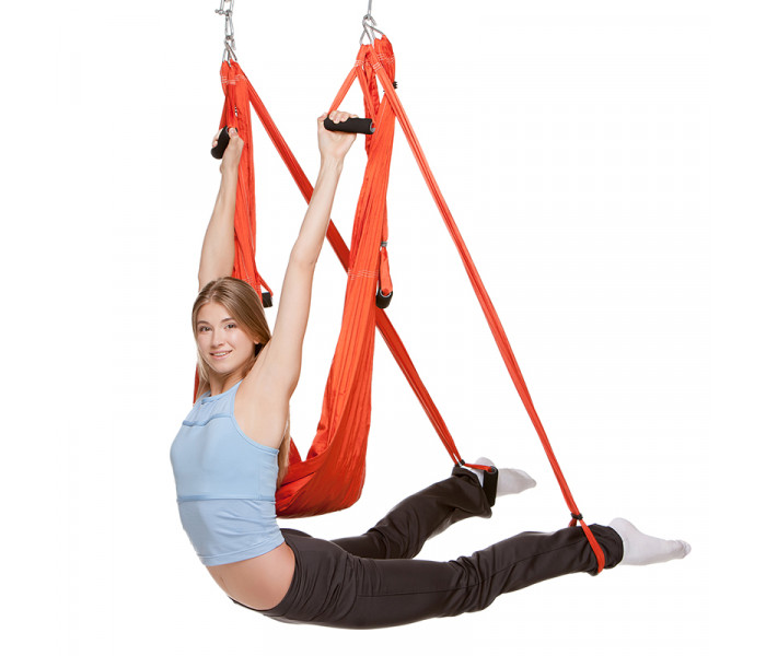 Гамак для йоги с ручками SP-Planeta FI-5323 Antigravity Yoga (нейлон, р-р 220х150см, цвет в ассорт)