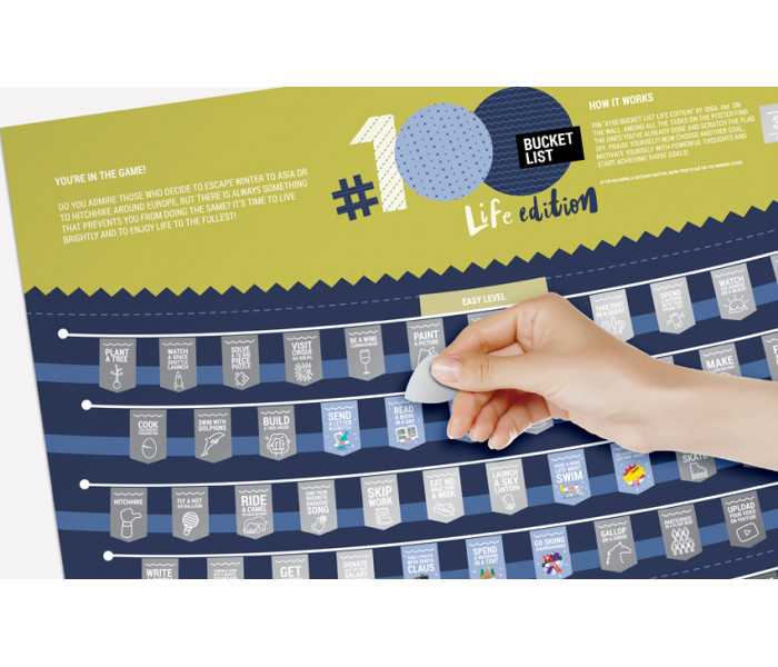 Скретч постер #100 BucketList LIFE edition (ENG) 1DEA.ME (4820191130173)