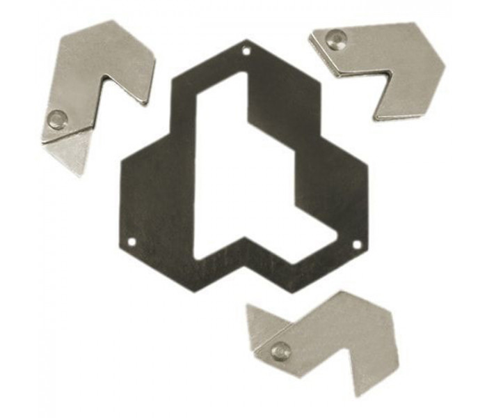 Металлическая головоломка Шестиугольник Cast Puzzle Hexagon, 4 ур. сложности. Huzzle 515062