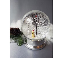 Фото Снігова куля "Лабрадор у лісі" (скляна, D 10 см)