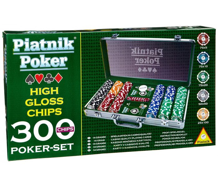 УЦІНКА Набір для покеру на 300 фішок з номіналом Pro Poker Piatnik. 14g-chips