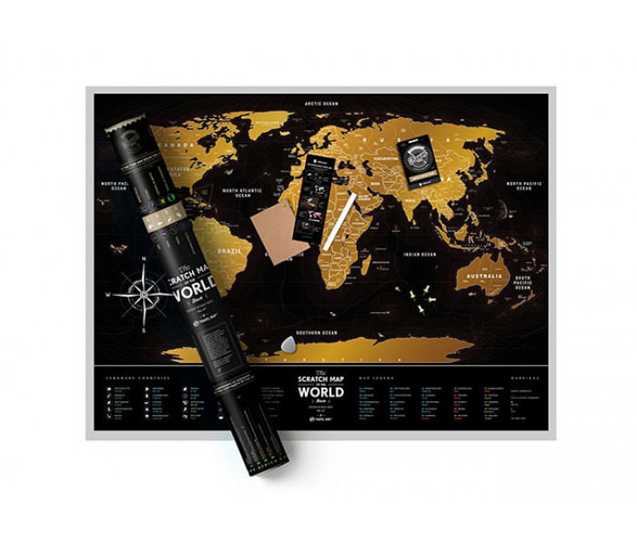 Скретч карта мира Travel Map Black World (ENG) 1DEA.ME (4820191130074)
