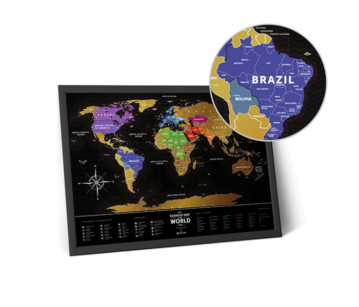 Скретч карта мира Travel Map Black World (ENG) 1DEA.ME (4820191130074)