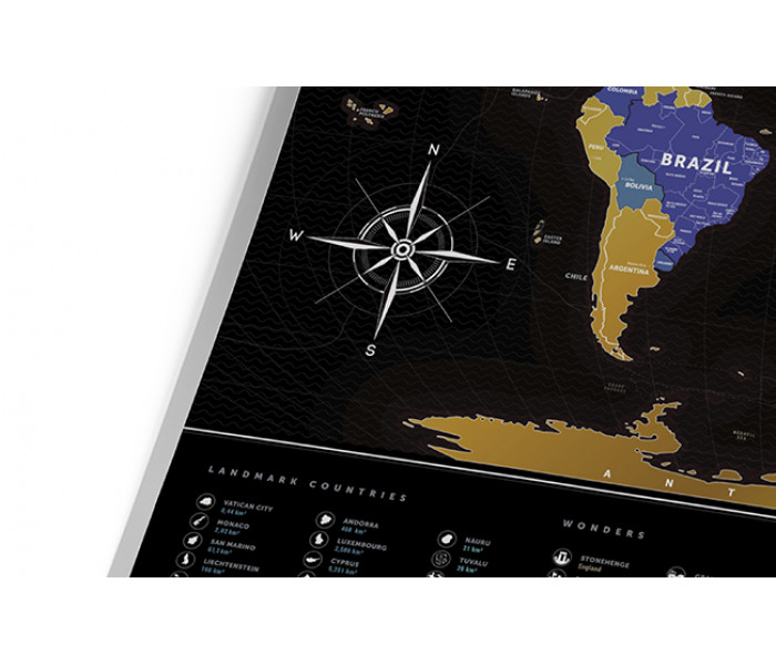 Скретч карта мира Travel Map Black World (ENG) 1DEA.ME (4820191130074)