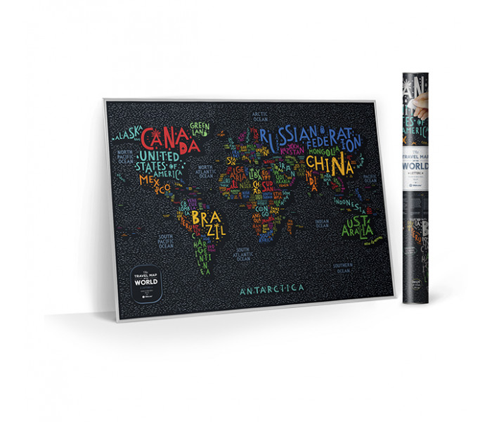 Скретч карта мира Travel Map LETTERS World (ENG) 1DEA.ME (4820191130425)
