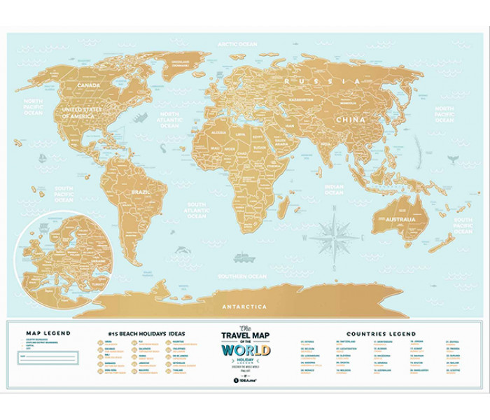 Скретч карта мира Travel Map Holiday LAGOON World (ENG) 1DEA.ME (4820191130524)