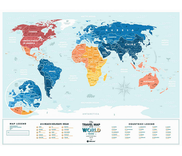 Скретч карта мира Travel Map Holiday LAGOON World (ENG) 1DEA.ME (4820191130524)