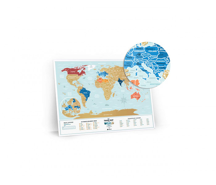 Скретч карта мира Travel Map Holiday LAGOON World (ENG) 1DEA.ME (4820191130524)