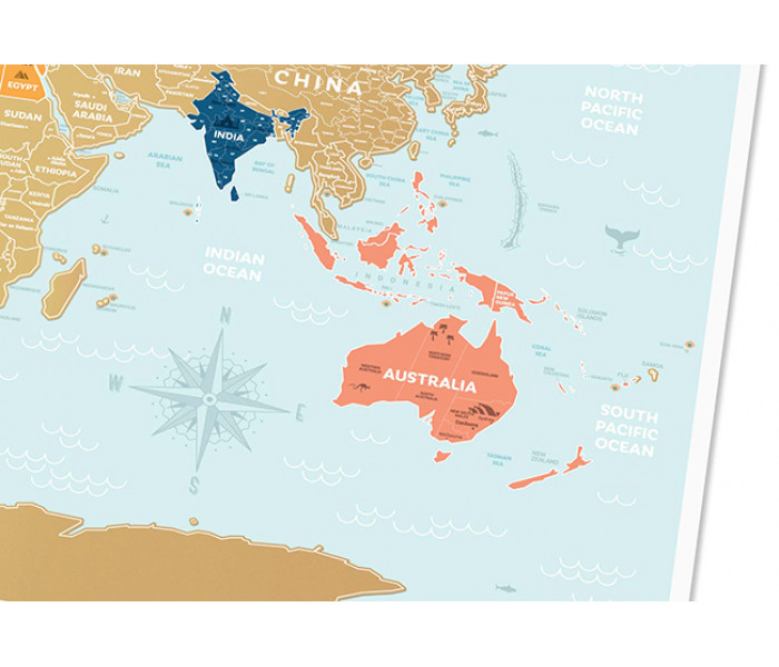 Скретч карта мира Travel Map Holiday LAGOON World (ENG) 1DEA.ME (4820191130524)