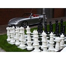 Фото Гігантські садові шахи + шашки + нейлонове поле (король 91,5 см, пластик) (СШ-36)