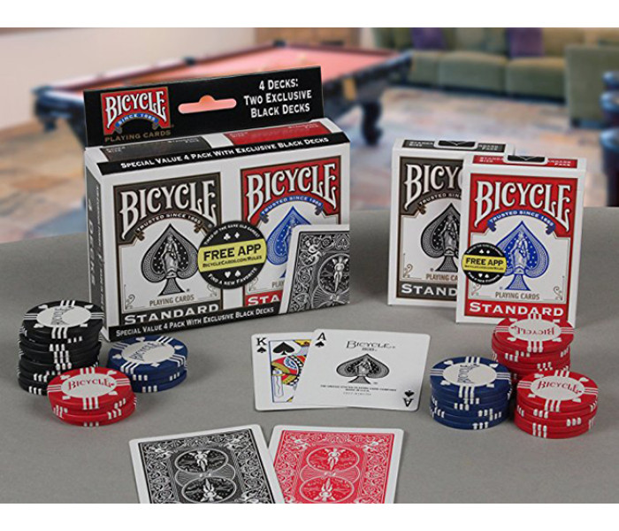 Карты Bicycle Standard 4-pack (2 черные + 2 красные)