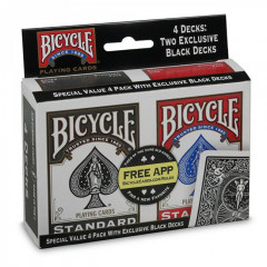 Карты Bicycle Standard 4-pack (2 черные + 2 красные)