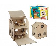 Фото Ляльковий будиночок дерев’яний з меблями (3D пазл)