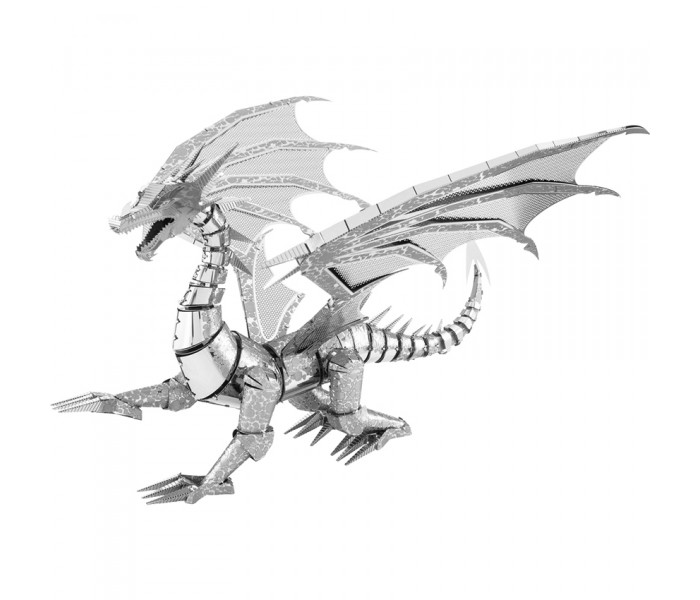 Металева збірна 3D модель Iconx - Silver Dragon (Срібний дракон), Metal Earth (ICX023)