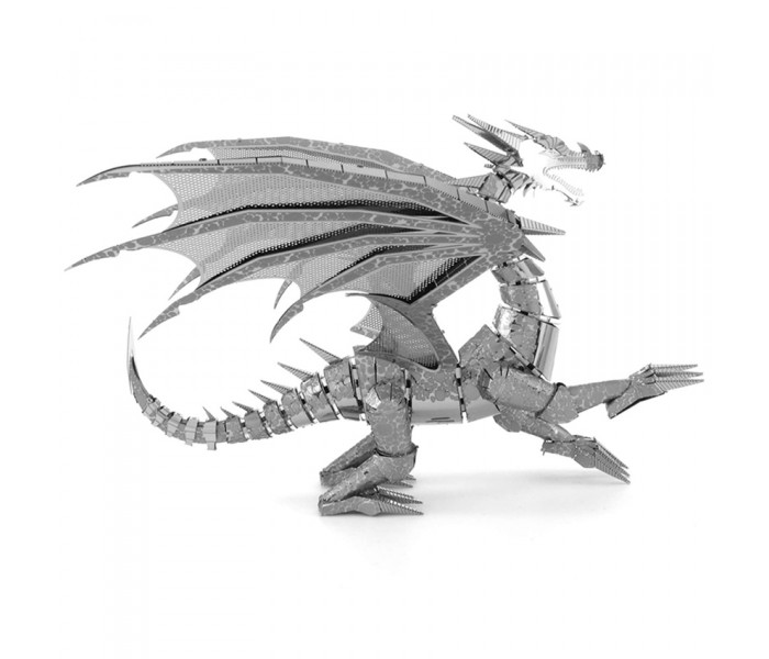 Металева збірна 3D модель Iconx - Silver Dragon (Срібний дракон), Metal Earth (ICX023)