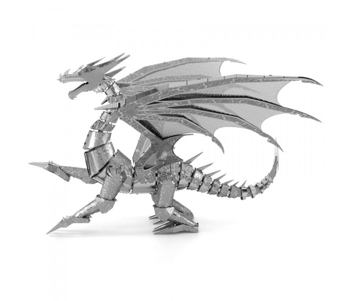 Металева збірна 3D модель Iconx - Silver Dragon (Срібний дракон), Metal Earth (ICX023)