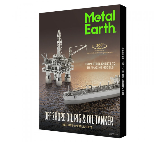 Подарунковий набір Offshore Oil Rig & Oil Tanker Gift Set (Нафтова платформа та танкер), Metal Earth (MMG105)