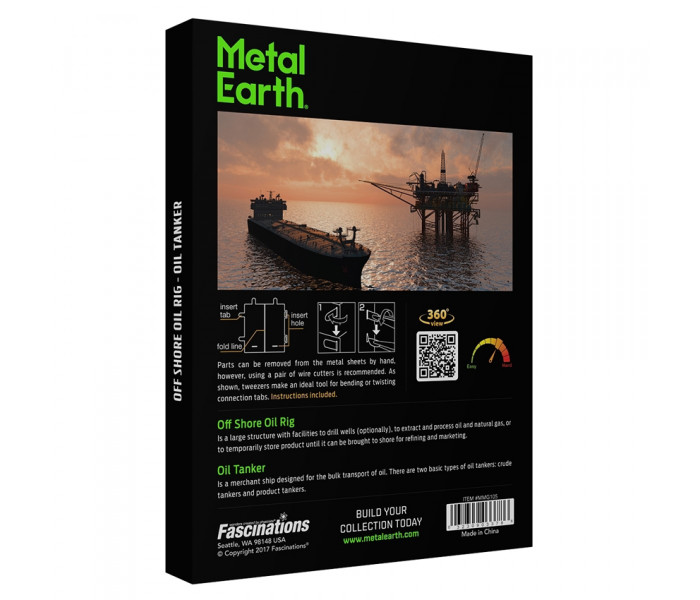 Подарунковий набір Offshore Oil Rig & Oil Tanker Gift Set (Нафтова платформа та танкер), Metal Earth (MMG105)