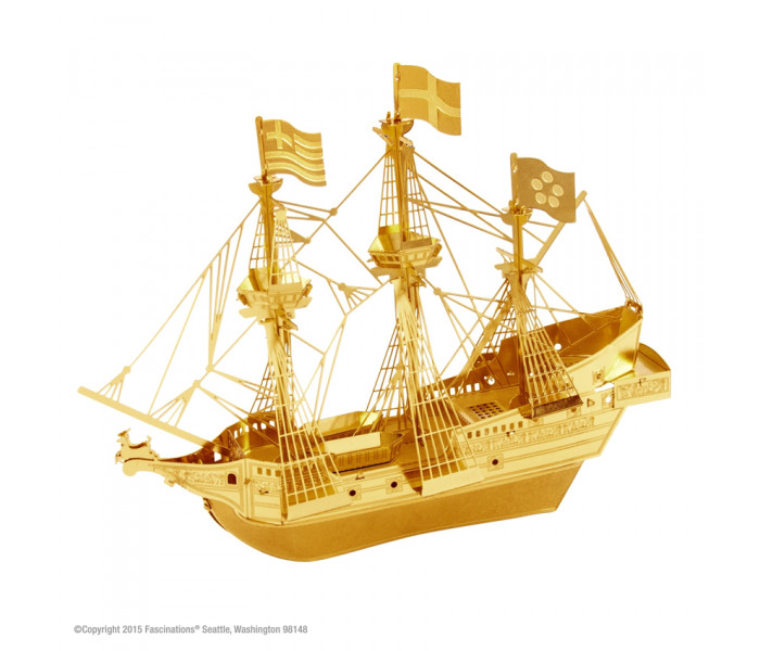 Металева збірна 3D модель Gold Golden Hind - Корабель Золота лань (золота), Metal Earth (MMS049G)
