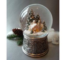 Фото Снігова куля "Сторіжка" у металі (скляний, з мелодією, D 10 см)