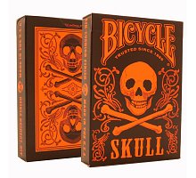 Фото Bicycle Skull Orange – игральные карты
