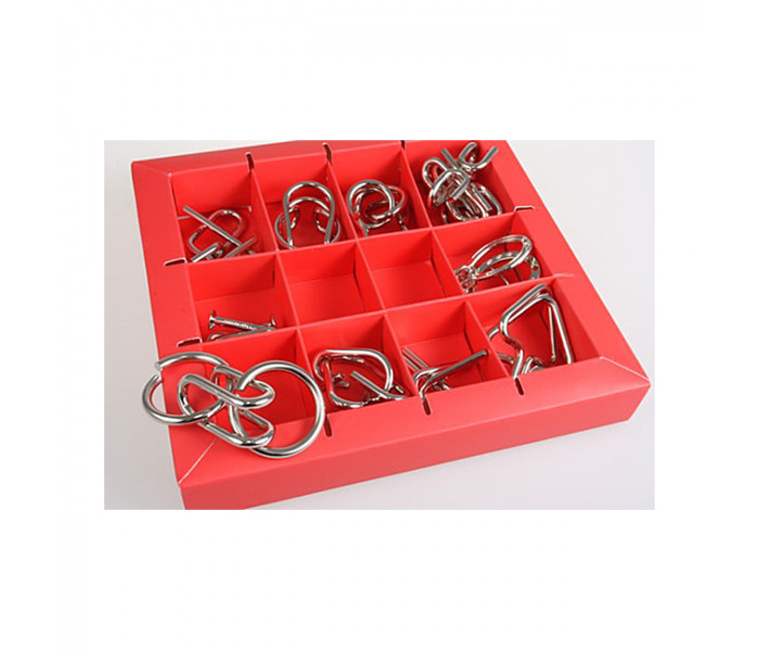 Набор головоломок 10 Metal Puzzle Red | Красный набор (10 штук). Eureka (473358)