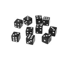 Фото Кости игральные кубики, 12 мм черные, Китай