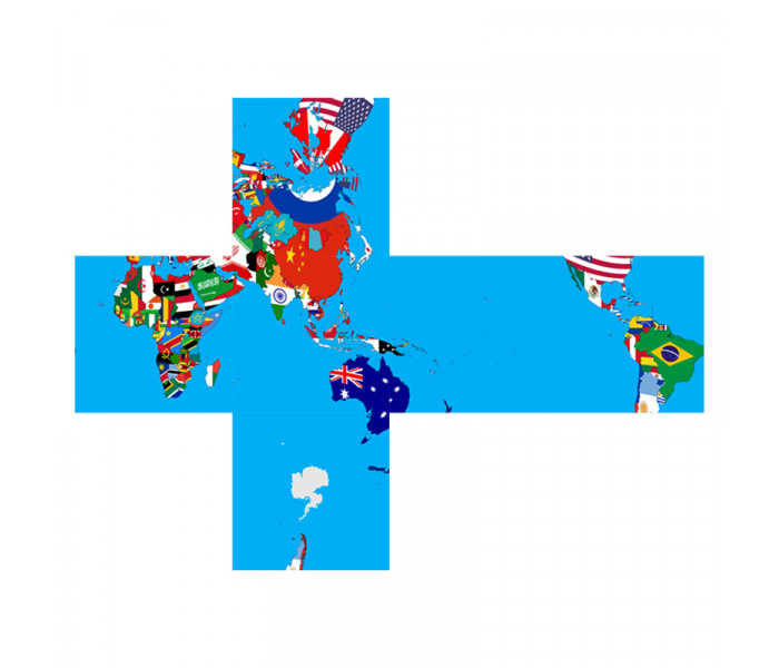 Кубик Рубика 3x3 United Nations Cube | Флаги мира V-CUBE круглый. 00.0089