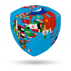 Кубик Рубика 3x3 United Nations Cube | Флаги мира V-CUBE круглый. 00.0089