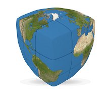 Фото Кубик Рубіка 3x3 Earth Cube | Планета V-CUBE кругла. 00.0073
