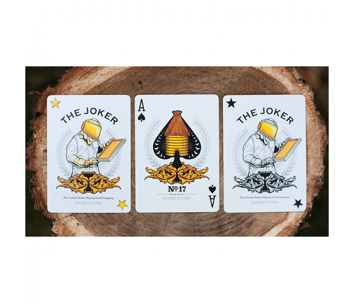 Honeybee V2 (Black) Honeycomb Back - игральные карты от Penguin Magic