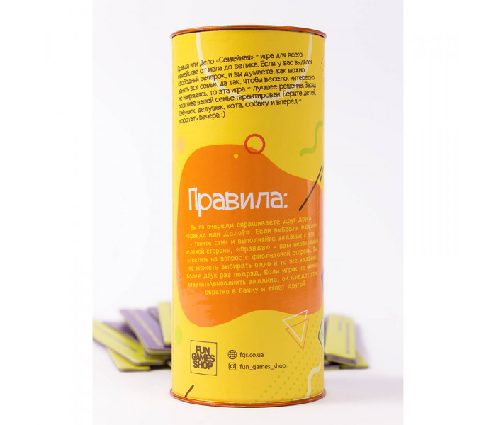 Настільна гра Правда или дело: Семейная (РОС). Fun Games Shop (FGS10)