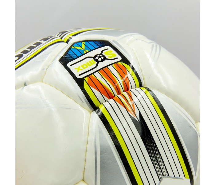 М’яч футбольний професійний №5 SOCCERMAX FIFA FB-0176 (PU, білий-сірий-жовтий)