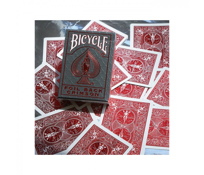 Гральні карти Bicycle Foil Back Crimson