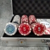 Фото 2 - Набір для покеру на 300 фішок в алюмінієвому кейсі, номінал 1-500 кольоровий, фішки 11,5g