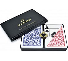 Фото Карти Copag Double-deck Poker Size Jumbo Index (Red/Blue) подарунковий набір 100% пластик