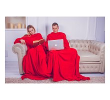 Фото Плед с рукавами для двоих красный (микрофибра, 290 см) Рукоплед