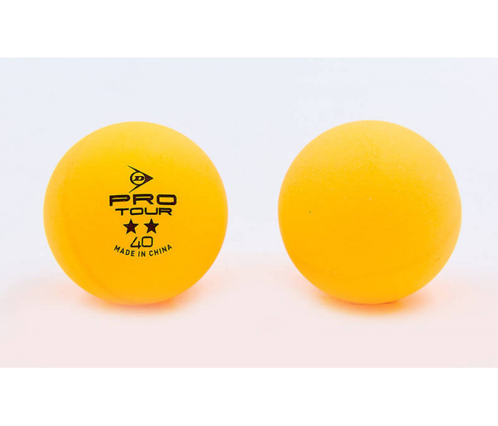Набір м’ячів для настільного тенісу 3 штуки DUNLOP MT-679174 2star PRO TOUR (пластик, d-40мм, помаранчевий)