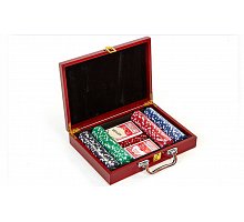 Фото Набір покеру на 200 фішок з номіналом в дерев’яному кейсі. 11,5g