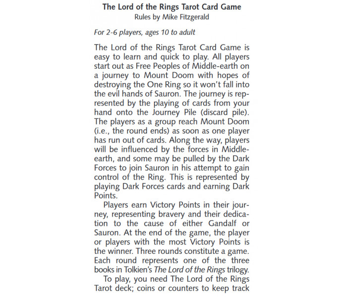 Lord of the Rings Tarot Card Game - Таро Володар Перстнів + гра. US Games Systems