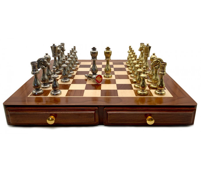 Шахматы Italfama Arabescato, 46 x 46 см, фигуры цинк, латунь, никель (81M+G448)
