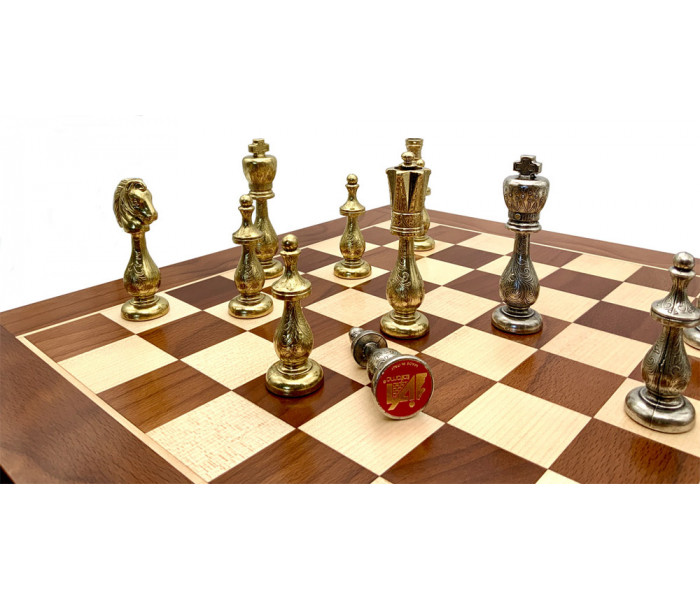 Шахматы Italfama Arabescato, 46 x 46 см, фигуры цинк, латунь, никель (81M+G448)