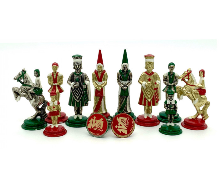 Шахматы Italfama Camelot Verde, 42 x 42 см, фигуры цинк, латунь, никель (19-50+510R)