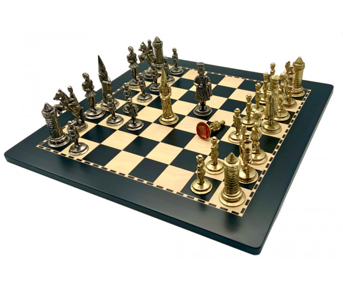 Шахматы Italfama Camelot, 40 х 40 см, фигуры цинк, латунь, никель (50M+G10240E)