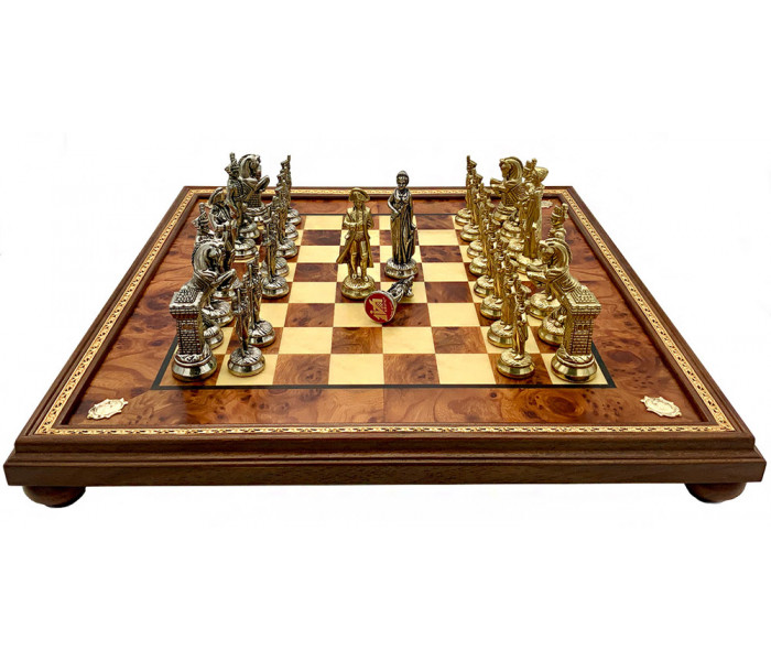 Шахматы Italfama Napoleone, 48 x 48 см, фигуры цинк, латунь, никель (57M+431RS)