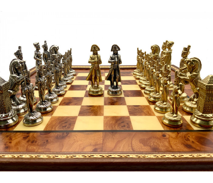 Шахматы Italfama Napoleone, 48 x 48 см, фигуры цинк, латунь, никель (57M+431RS)