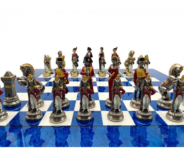 Шахматы Italfama Napoleone, 51 x 51 см, фигуры цинк, латунь, никель (19-57+526R)